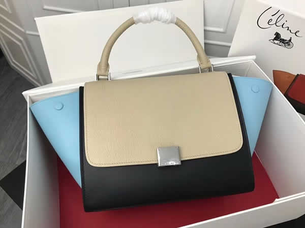 Replica Celine Swing Bag Trapeze Leather Shoulder Bags Color Matching High Quality